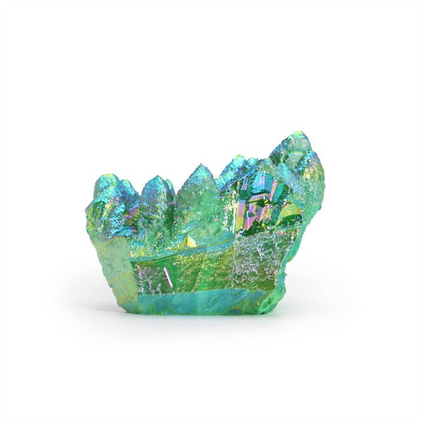 Middelgrote Versterkte Natuurlijk Kwarts - Aura Groene Vlam Kwarts (ongeveer 100-150g 7-10cm)