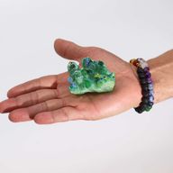 Middelgrote Versterkte Natuurlijk Kwarts - Aura Groene Vlam Kwarts (ongeveer 100-150g 7-10cm)