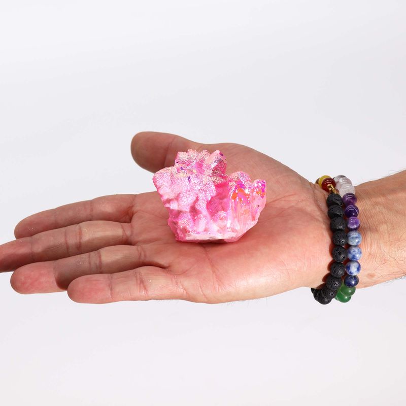 Middelgrote Versterkte Natuurlijk Kwarts - Aura Roze Halo Kwarts (ongeveer 100-150g 7-10cm)