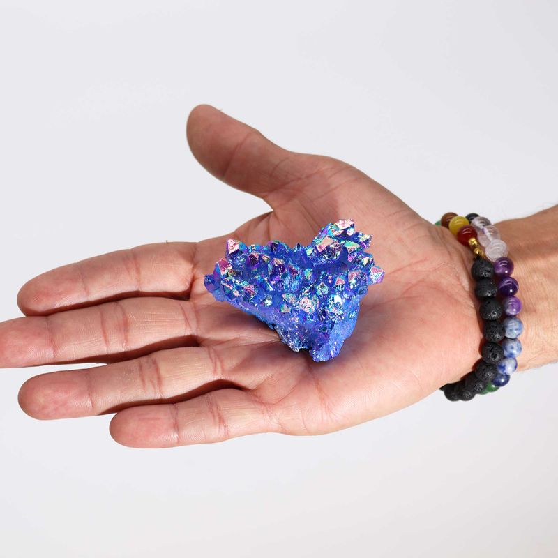 Middelgrote Versterkte Natuurlijk Kwarts - Aura Aqua Halo Kwarts (ongeveer 100-150g 7-10cm)