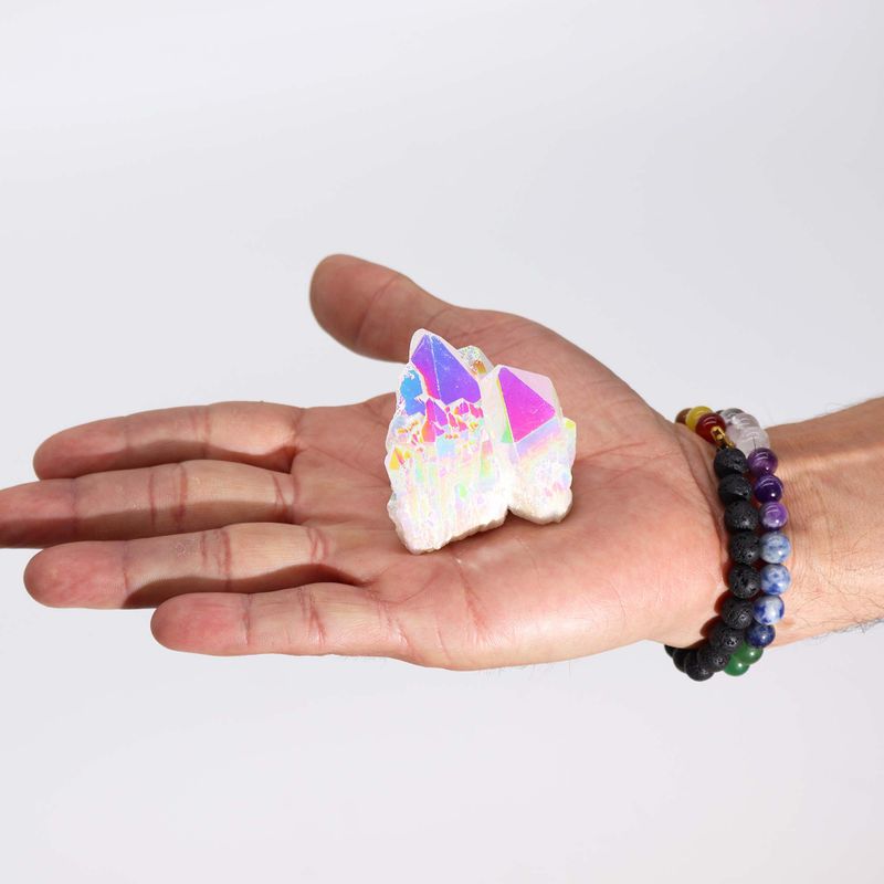 Middelgrote Versterkte Natuurlijk Kwarts - Aura Engel Kwarts (ongeveer 100-150g 7-10cm)