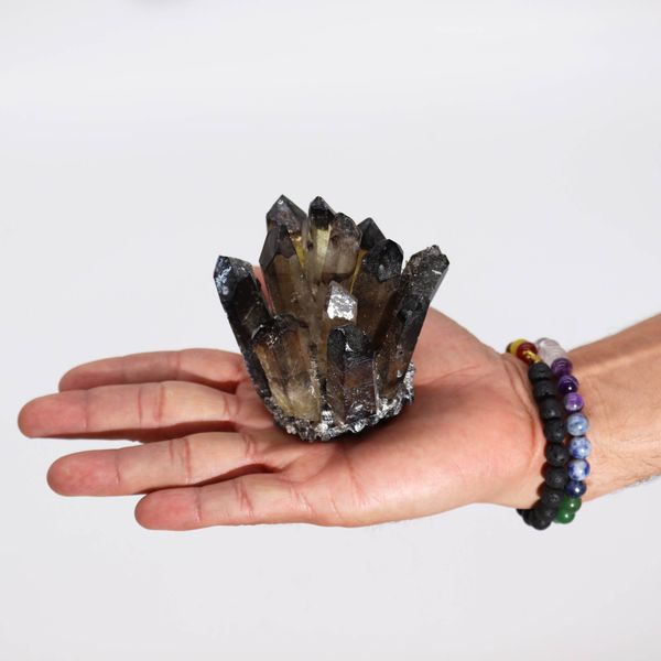Gemaakt Natuurlijk Kwarts Cluster - Rook Geest Kwarts (ongeveer 250-300g 8cm)