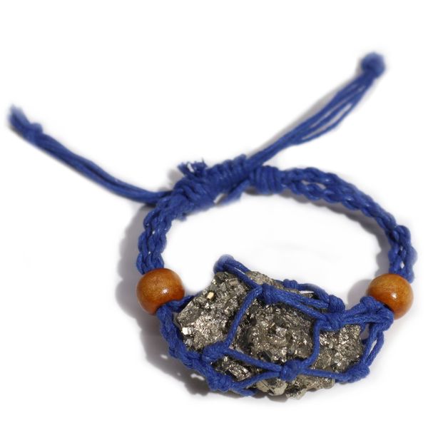 Crystal Edelsteen Armband Koord 20-28cm/7.8-11inch - Marineblauw