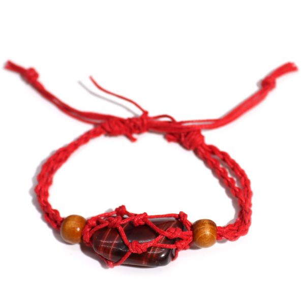 Crystal Edelsteen Armband Koord 20-28cm/7.8-11inch - Rood