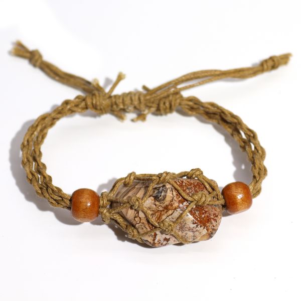 Crystal Edelsteen Armband Koord 20-28cm/7.8-11inch - Zand