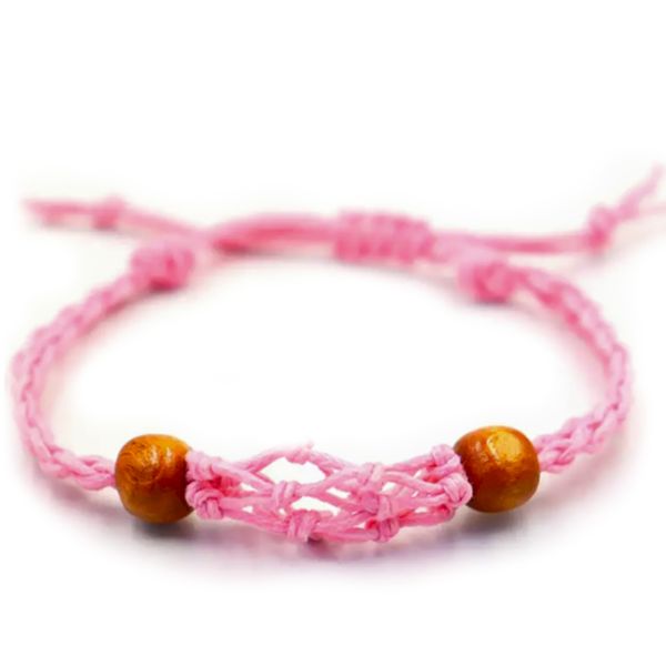 Crystal Edelsteen Armband Koord 20-28cm/7.8-11inch - Roze