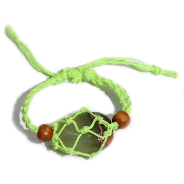 Crystal Edelsteen Armband Koord 20-28cm/7.8-11inch - Groen