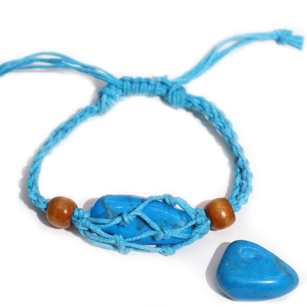 Crystal Edelsteen Armband Koord 20-28cm/7.8-11inch - Blauw