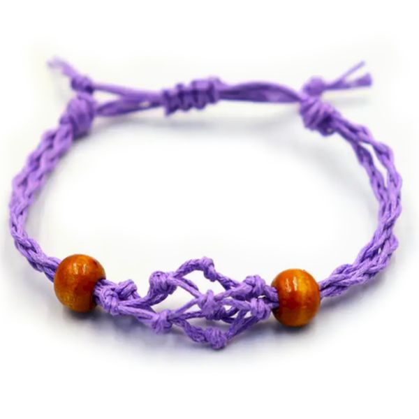 Crystal Edelsteen Armband Koord 20-28cm/7.8-11inch - Paars