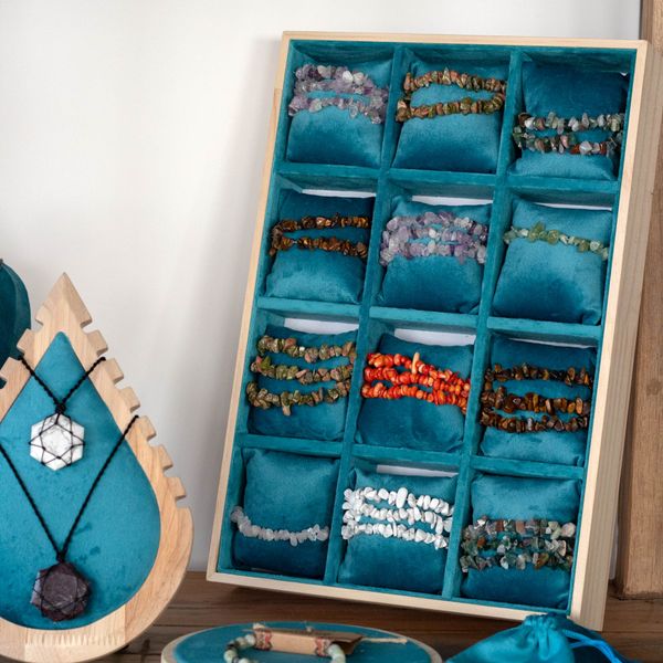 Twaalf Compartiment & Kussen Display Tray 35x24cm