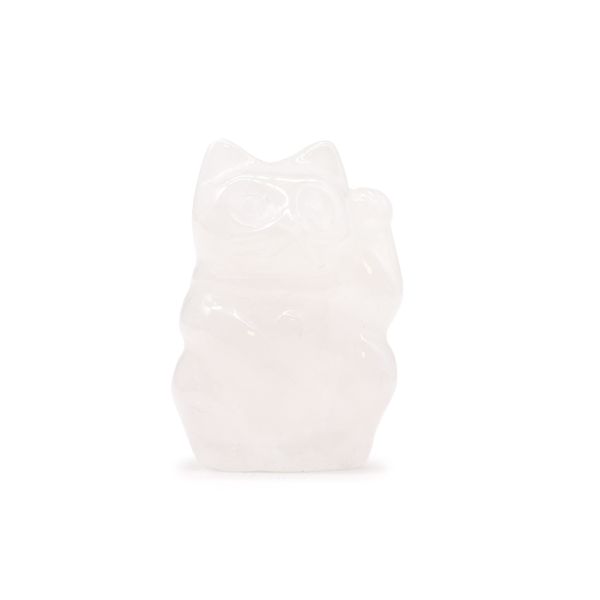 Geluks Kat Edelsteen - Rozenkwarts - 50x35x25mm