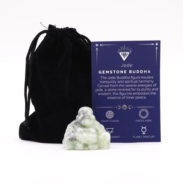 Kleine Boeddha Edelsteen - Jade - 35x40x23mm