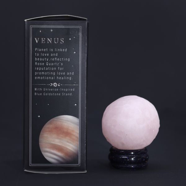 Rozenkwarts Planeet op een Sola Goldstone Standaard - 40mm