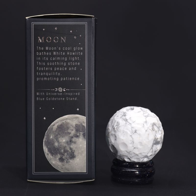 Witte Howliet Planeet op een Sola Goldstone Standaard - 40mm (30x15mm standaard)