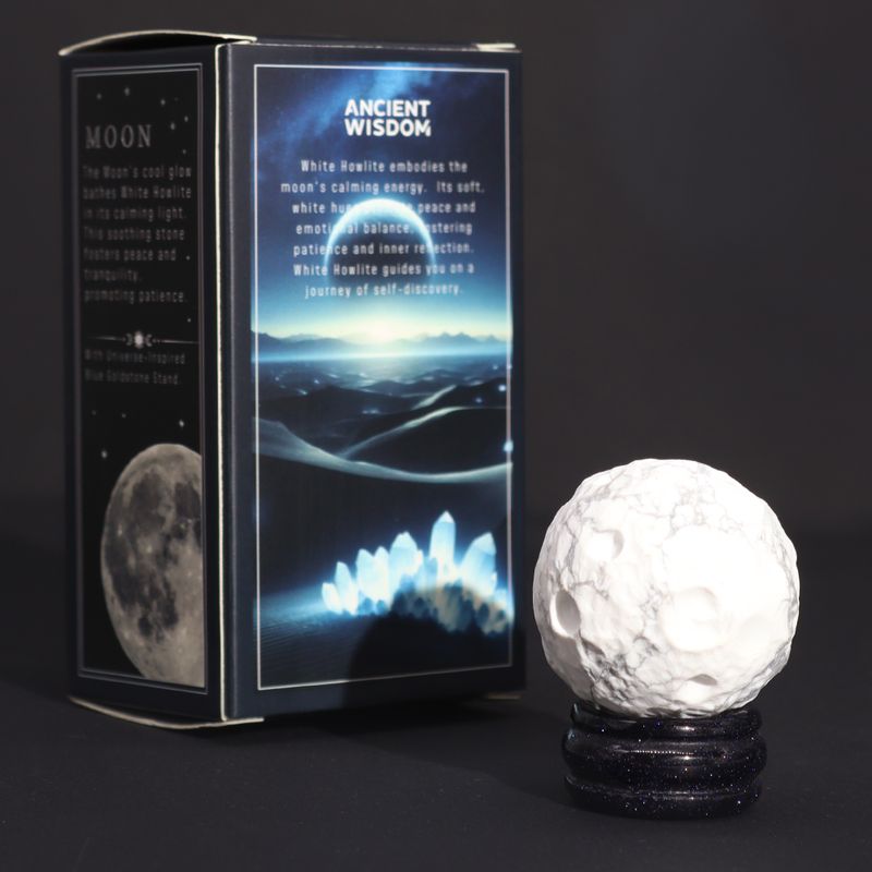 Witte Howliet Planeet op een Sola Goldstone Standaard - 40mm (30x15mm standaard)
