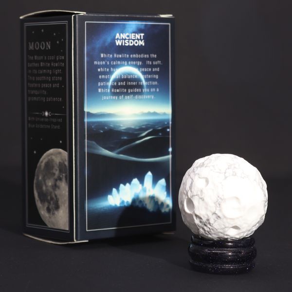 Witte Howliet Planeet op een Sola Goldstone Standaard - 40mm (30x15mm standaard)