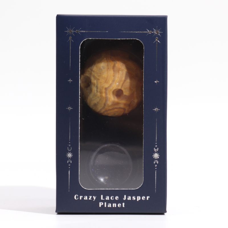 Crazy Lace Jaspis Planeet op een Sola Goldstone Standaard - 40mm (30x15mm standaard)
