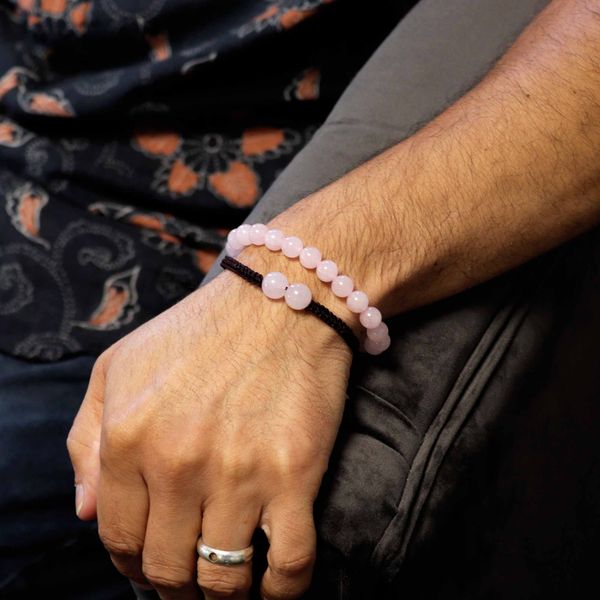 Edelsteen Dubbele Kracht Armbanden - Rozenkwarts