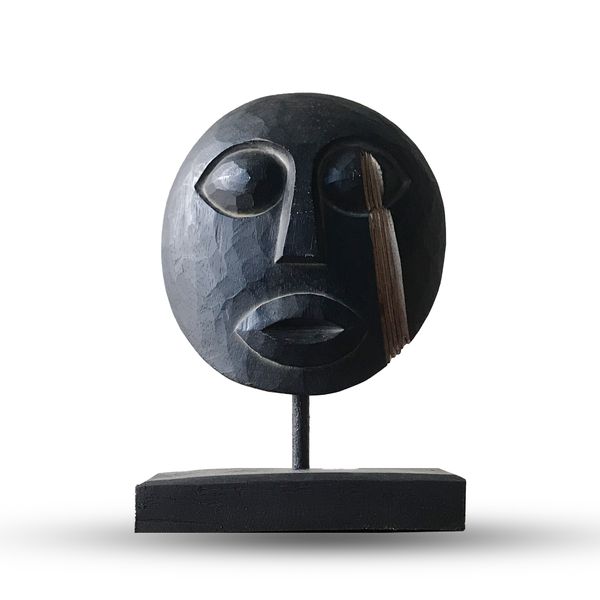 Timor Tribaal Decoratief Masker - Zwart 27x20cm