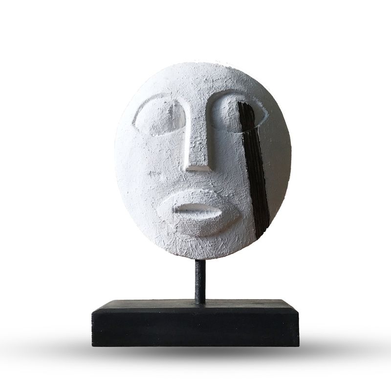 Timor Tribaal Decoratief Masker - Wit 27x20cm