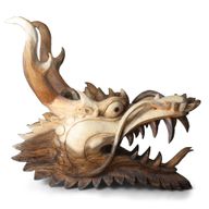 Levensechte Draak Hoofd Houtsnede - 30cm