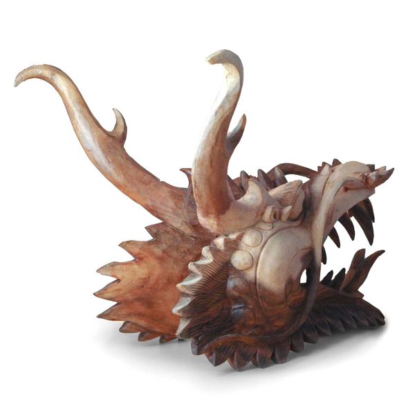 Levensechte Draak Hoofd Houtsnede - 30cm