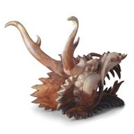 Levensechte Draak Hoofd Houtsnede - 30cm