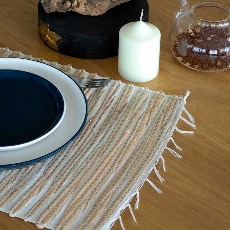 Waterhyacint Natuurlijke Placemat - Natuurlijke Tijger met Franje