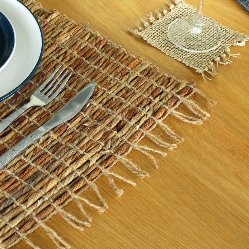 Zeegras Franje Natuurlijke Placemat - Houtskool