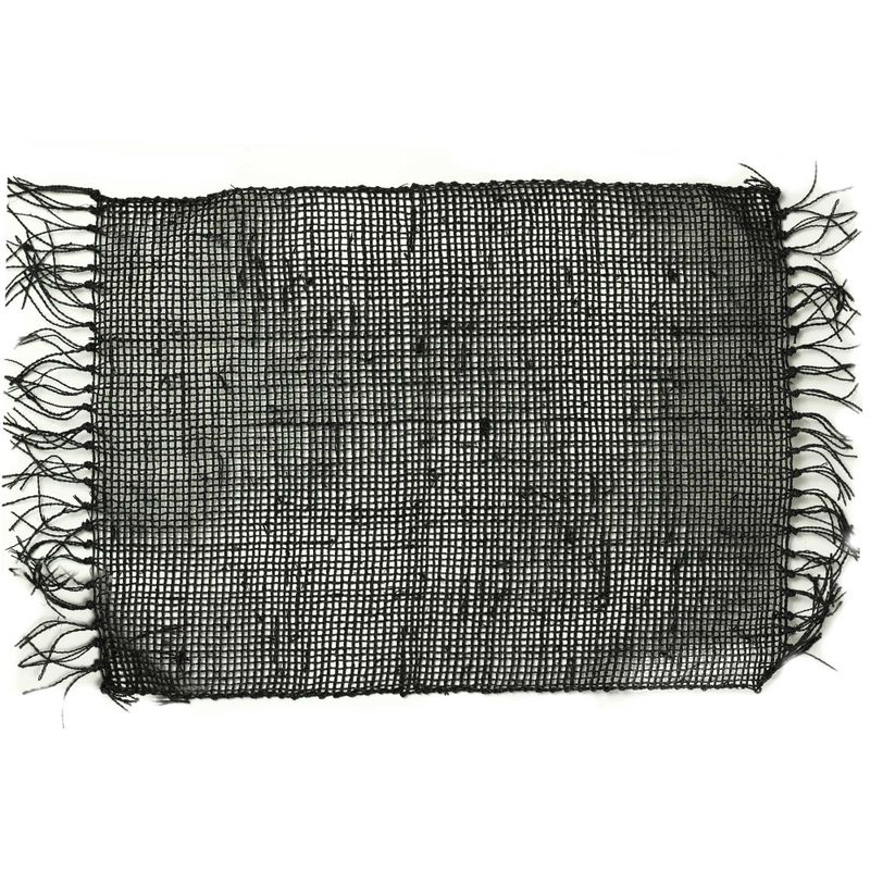Zeegras Franje Natuurlijke Placemat - Zwart