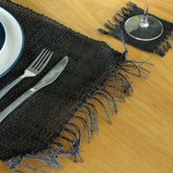 Zeegras Franje Natuurlijke Placemat - Zwart