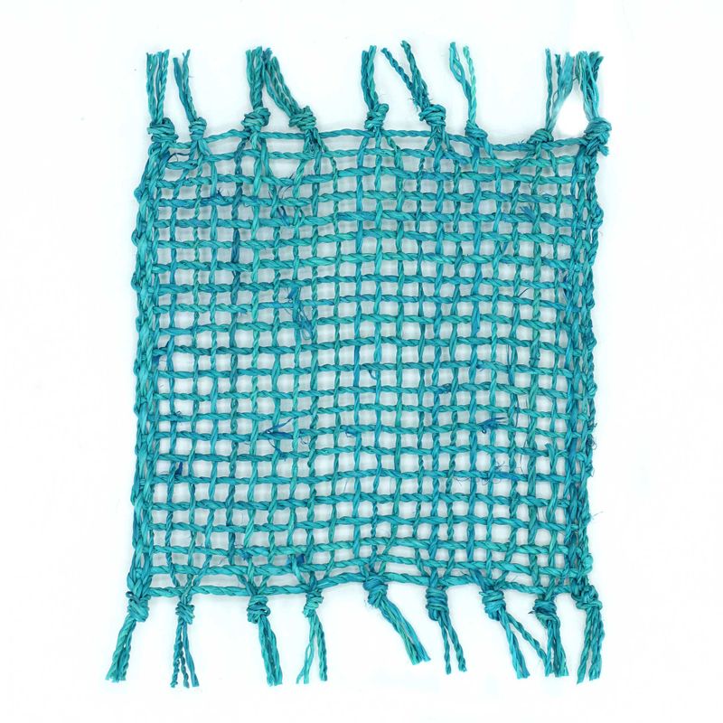 Zeegras Franje Natuurlijke Onderzetter - Turquoise