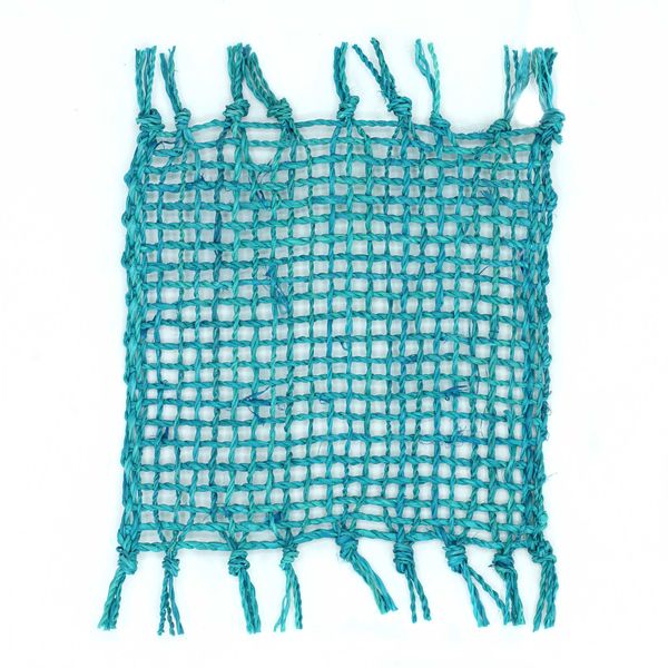 Zeegras Franje Natuurlijke Onderzetter - Turquoise