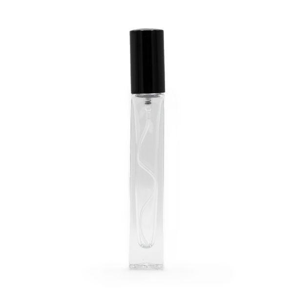 10ml Vierkante Hoge Slanke Fles, Zwarte Spray en Dop