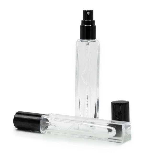 10ml Vierkante Hoge Slanke Fles, Zwarte Spray en Dop