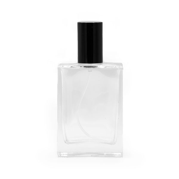 50ml Vierkante Dikke Fles, Zwarte Spray en Dop