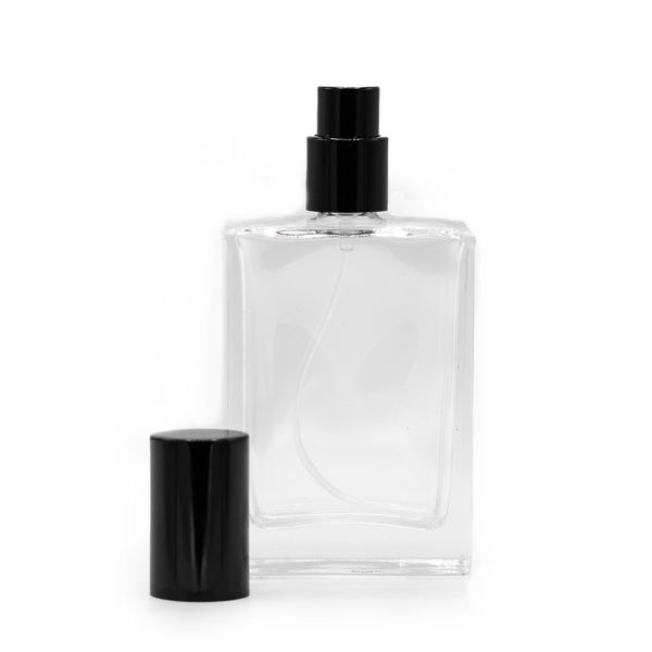 50ml Vierkante Dikke Fles, Zwarte Spray en Dop