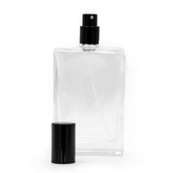 100ml Vierkante Dikke Fles, Zwarte Spray en Dop