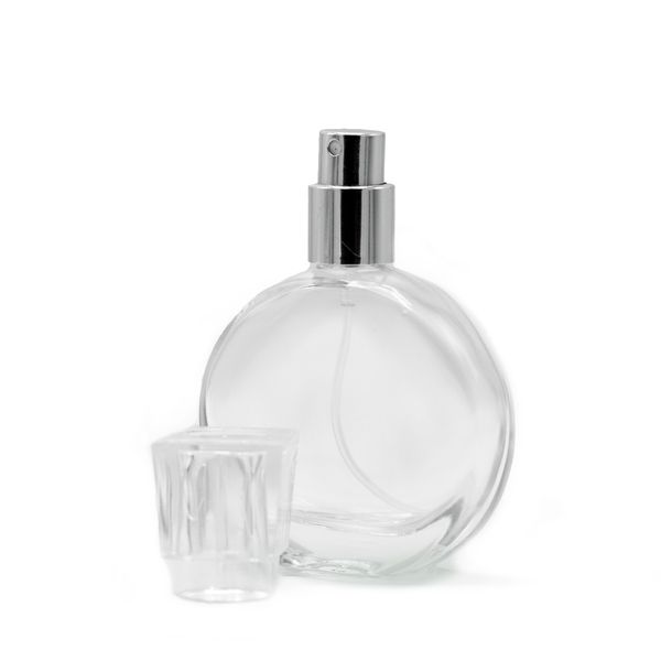30ml Ovale Fles, Zilveren Spray en Kristallen Dop