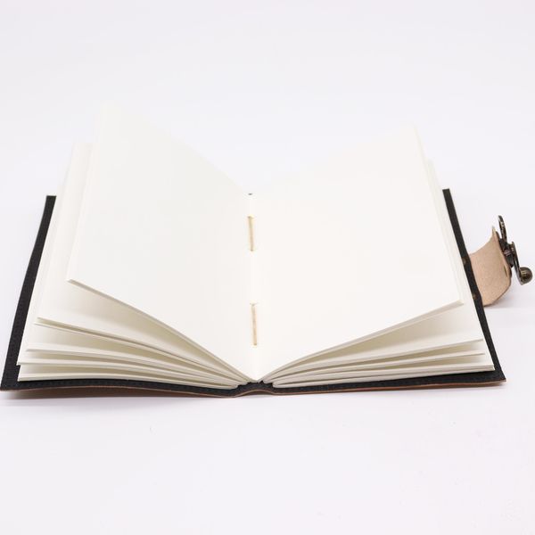 Lederen Dagboek - Blanco Papier - Reis (18x13 cm) - Donkerbruin