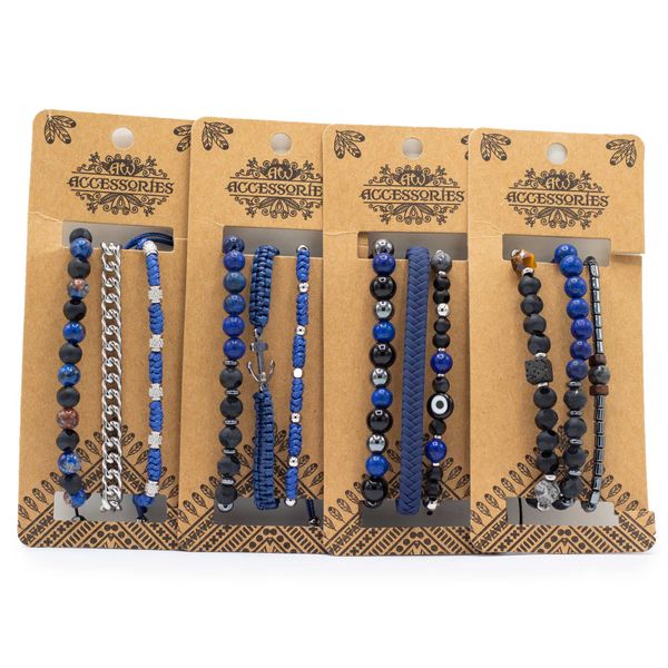 Mannen Premium Armbandensets - Med Set Blauw (asst)