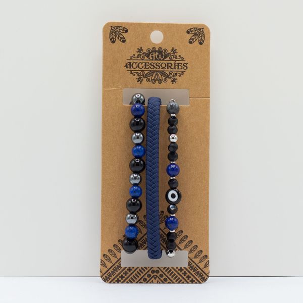 Mannen Premium Armbandensets - Med Set Blauw (asst)