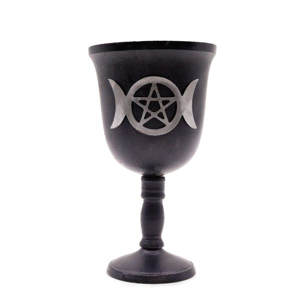Gietijzeren Rituele Beker - Drievoudige Maan - 20x11 cm