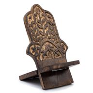 Houten Gegraveerde Telefoonstandaard - Hamsa 20x9.5cm