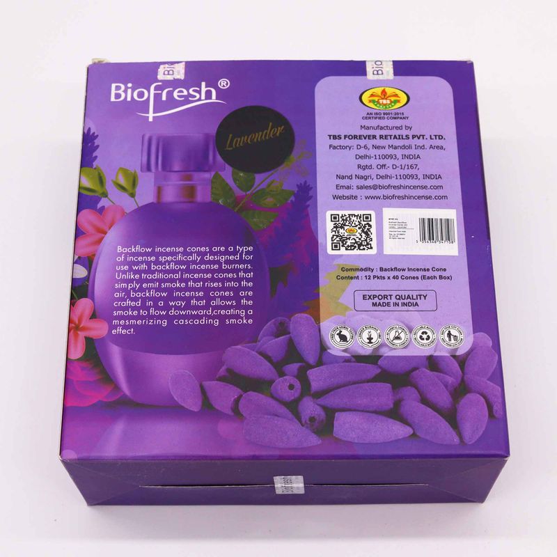 Biofresh Backflow Wierookkegels (40 kegels) - Lavendel