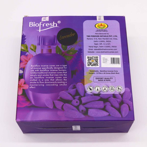 Biofresh Backflow Wierookkegels (40 kegels) - Lavendel