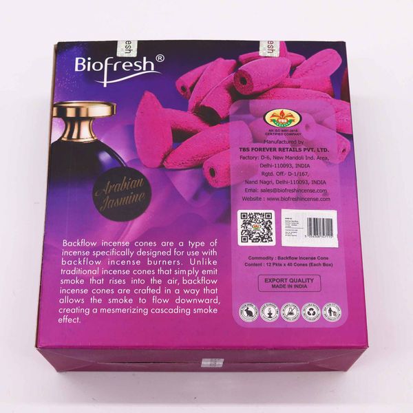 Biofresh Backflow Wierookkegels (40 kegels) - Arabische Jasmijn