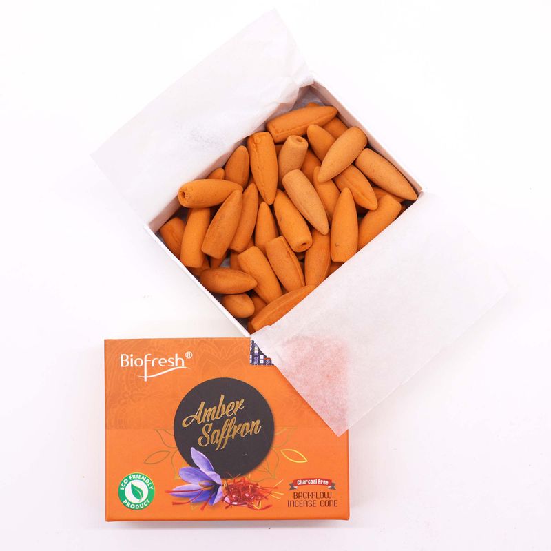 Biofresh Backflow Wierookkegels (40 kegels) - Amber Saffraan