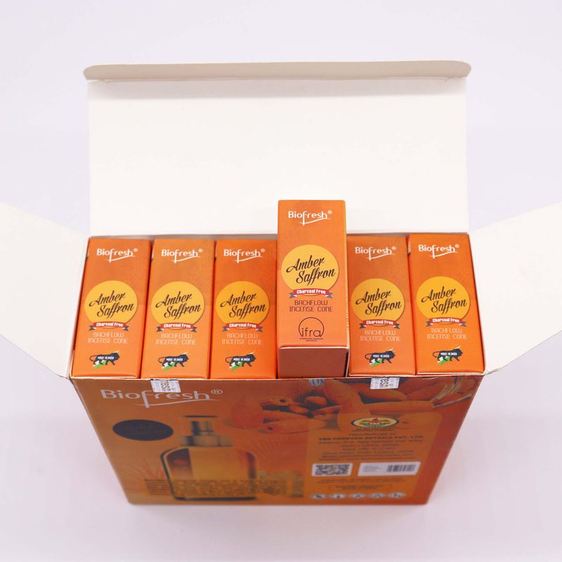 Biofresh Backflow Wierookkegels (40 kegels) - Amber Saffraan