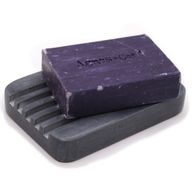 Grijze Speksteen Zeephouder 12x8,5 cm - Diepe Ribbels
